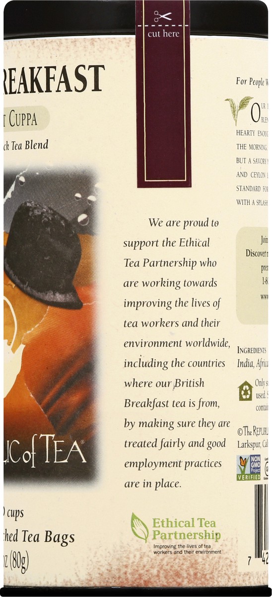 slide 10 of 11, The Republic of Tea Bags British Breakfast Black Tea - 50 ct, 50 ct