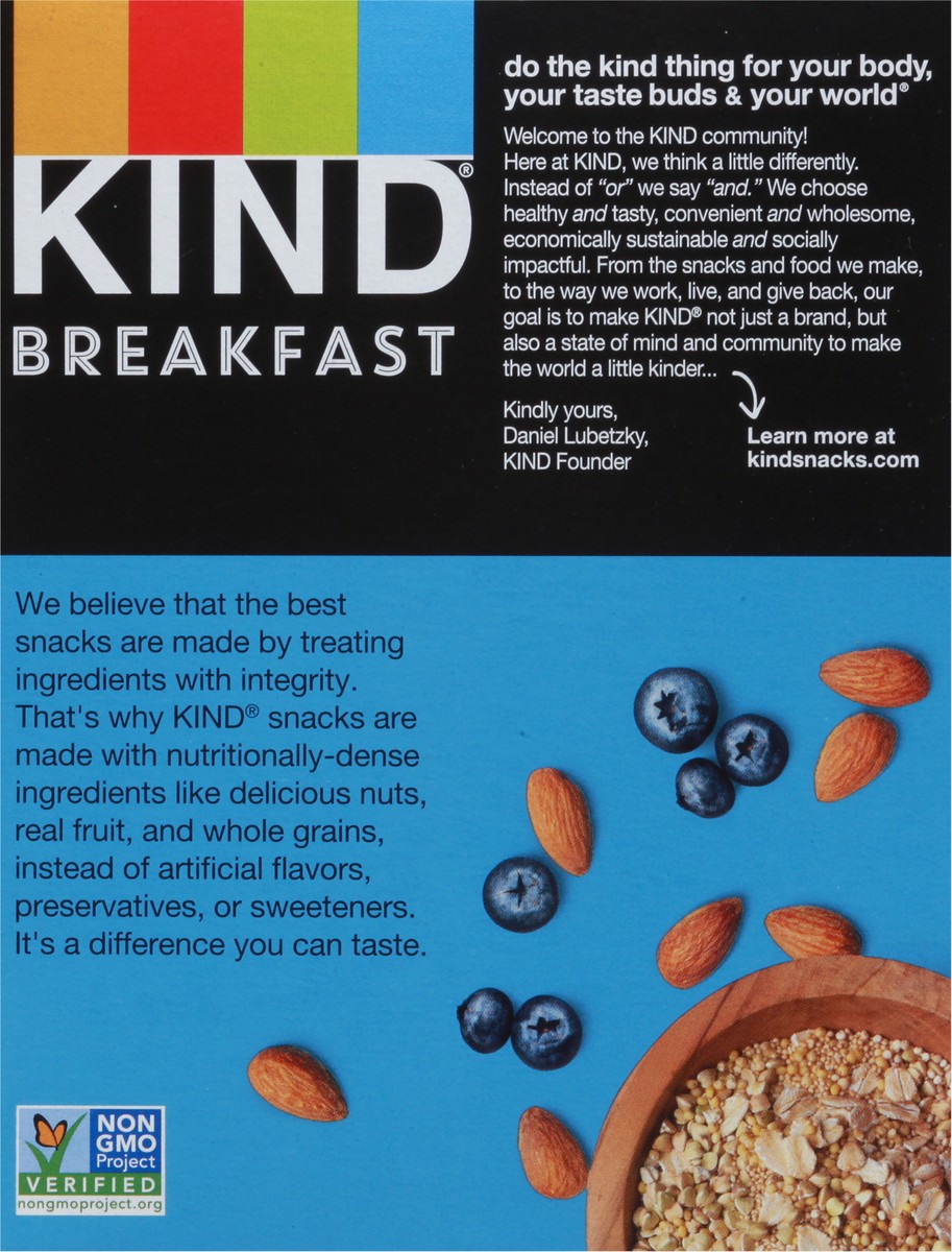 slide 9 of 13, KIND Breakfast Bars, Blueberry Almond, 7.04 oz