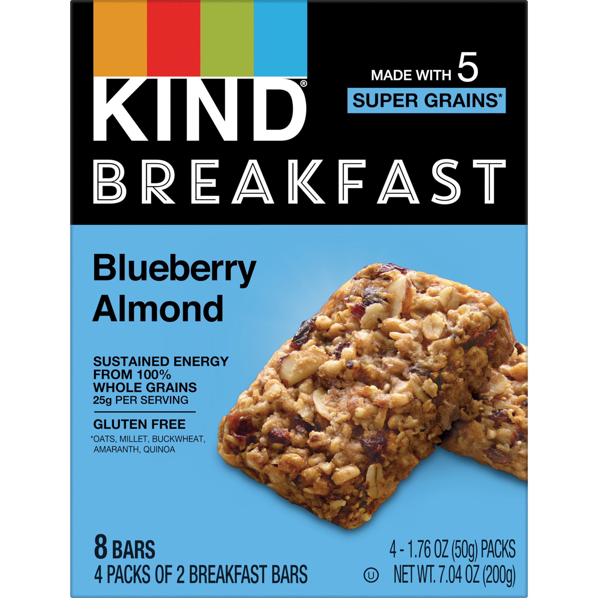 slide 1 of 13, KIND Breakfast Bars, Blueberry Almond, 7.04 oz