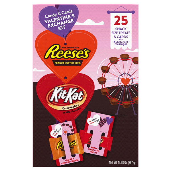 slide 1 of 1, Hershey's Valentine's Exchange Snack Size Assortment, 13.7 oz