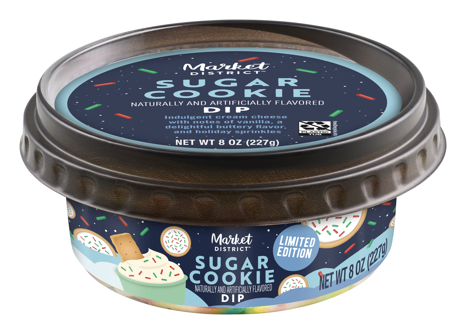 slide 1 of 1, Market District Dip Sugar Cookie, 8 oz