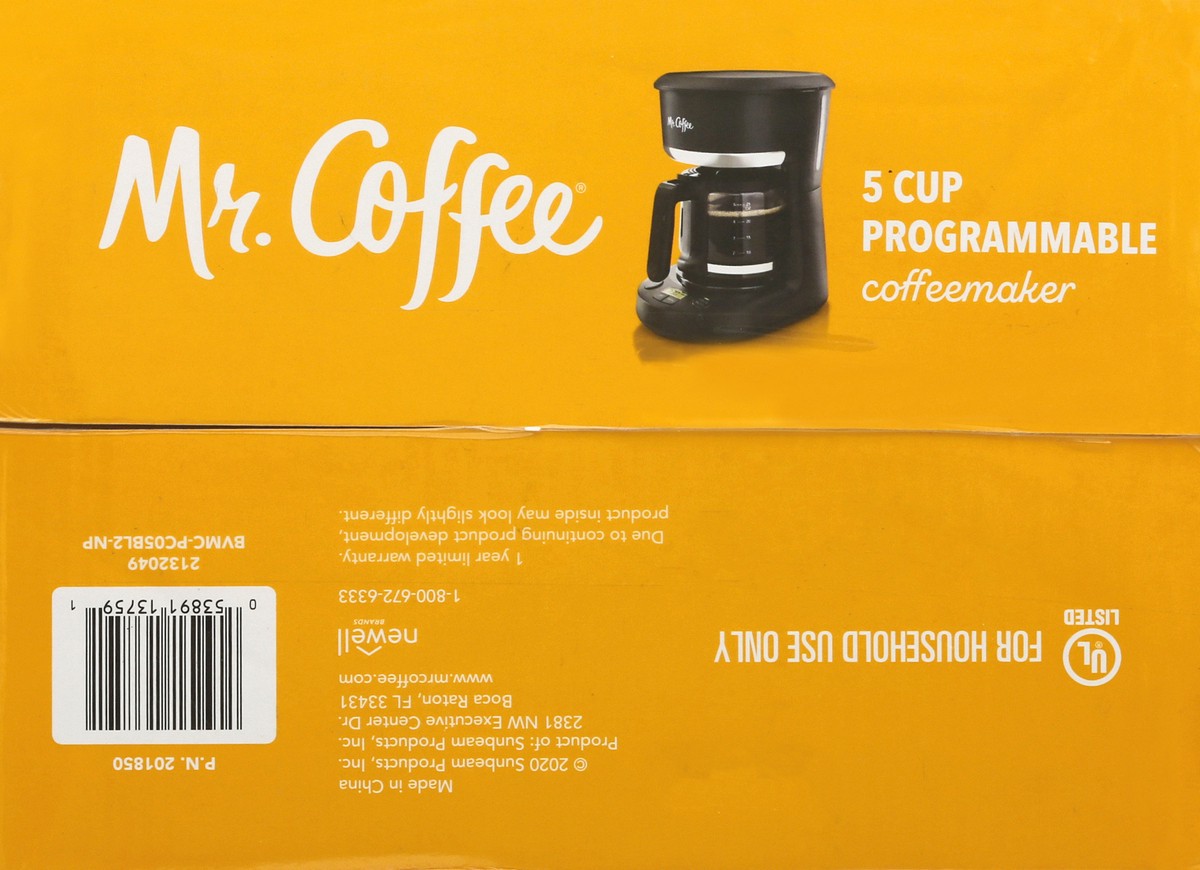 slide 6 of 9, Mr. Coffee 5 Cup Programmable Mini Brew 1 ea, 1 ct