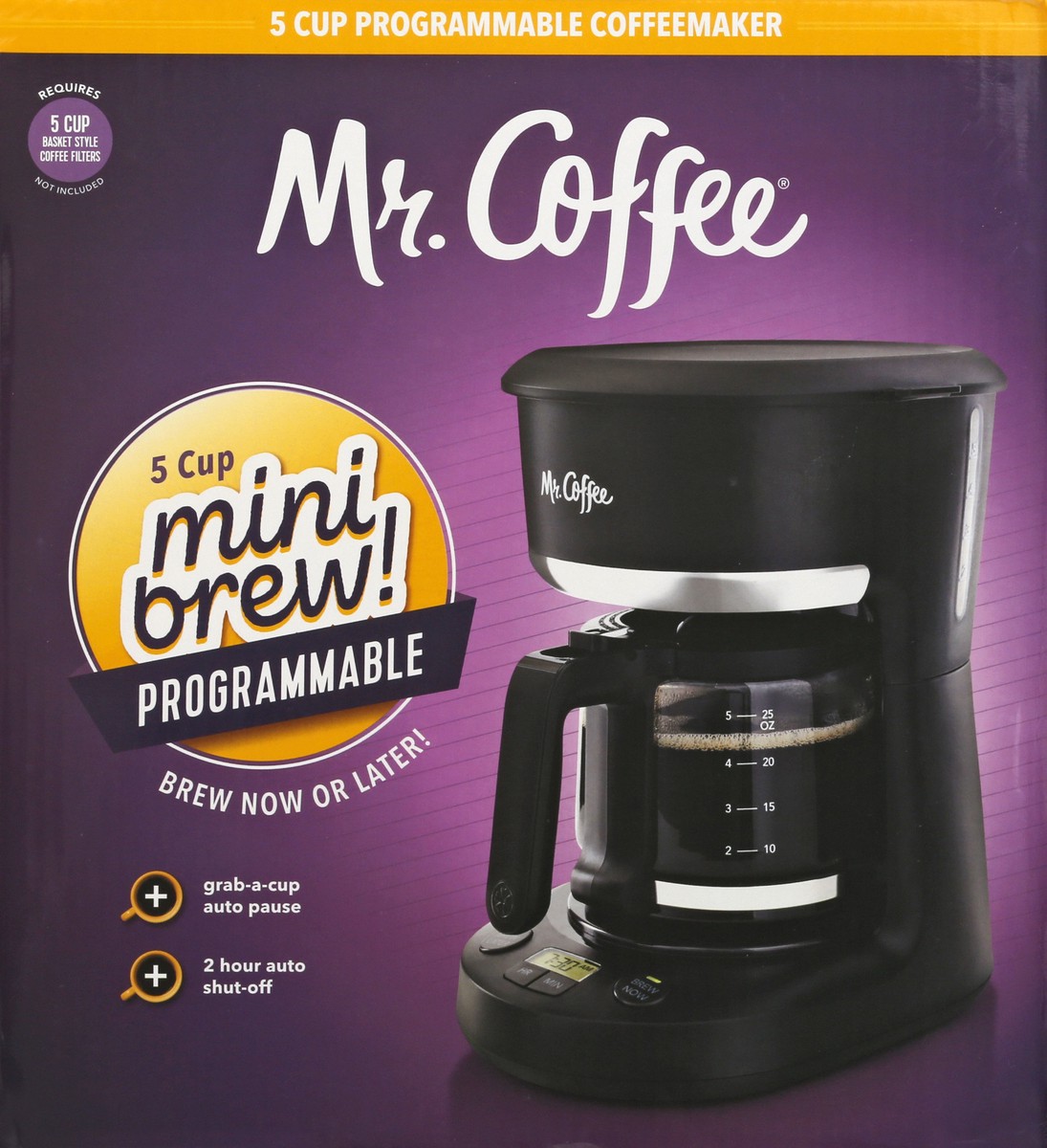 slide 2 of 9, Mr. Coffee 5 Cup Programmable Mini Brew 1 ea, 1 ct