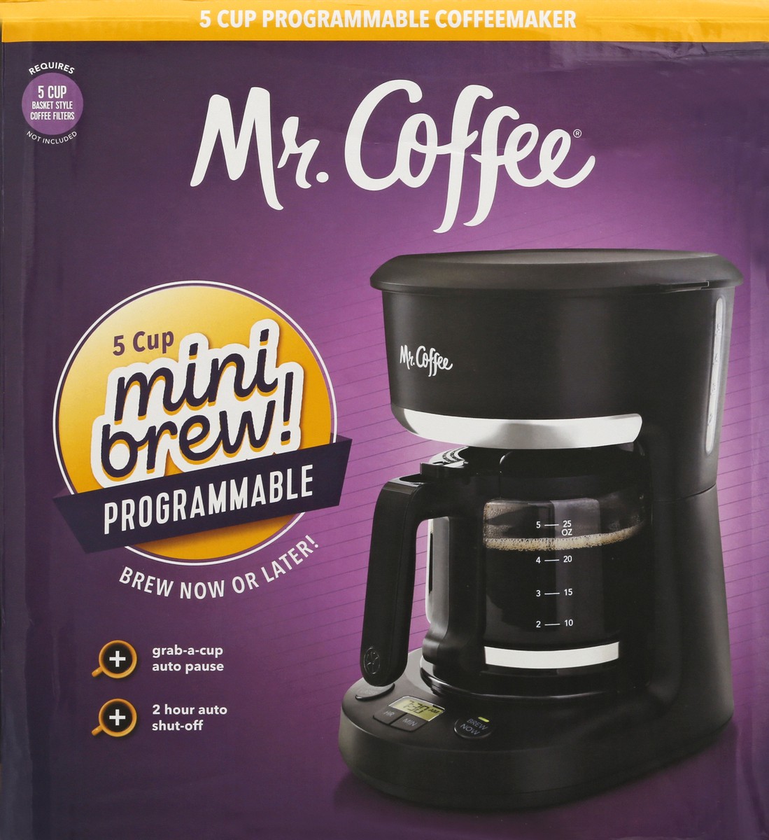 slide 8 of 9, Mr. Coffee 5 Cup Programmable Mini Brew 1 ea, 1 ct