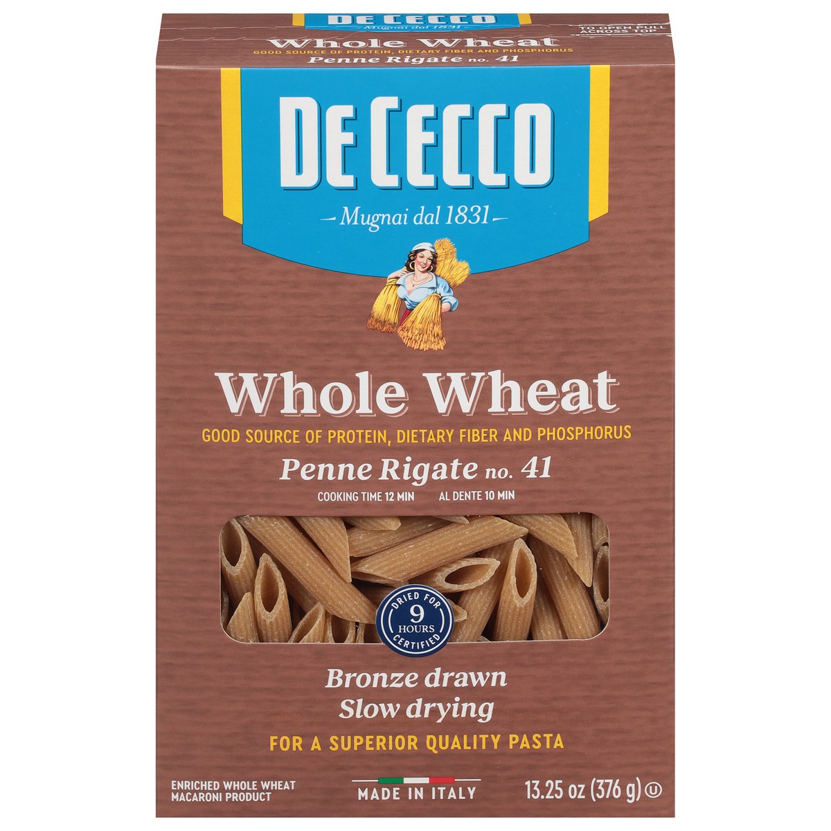 slide 1 of 4, De Cecco Whole Wheat No. 41 Penne Rigate 13.25 oz, 13.25 oz