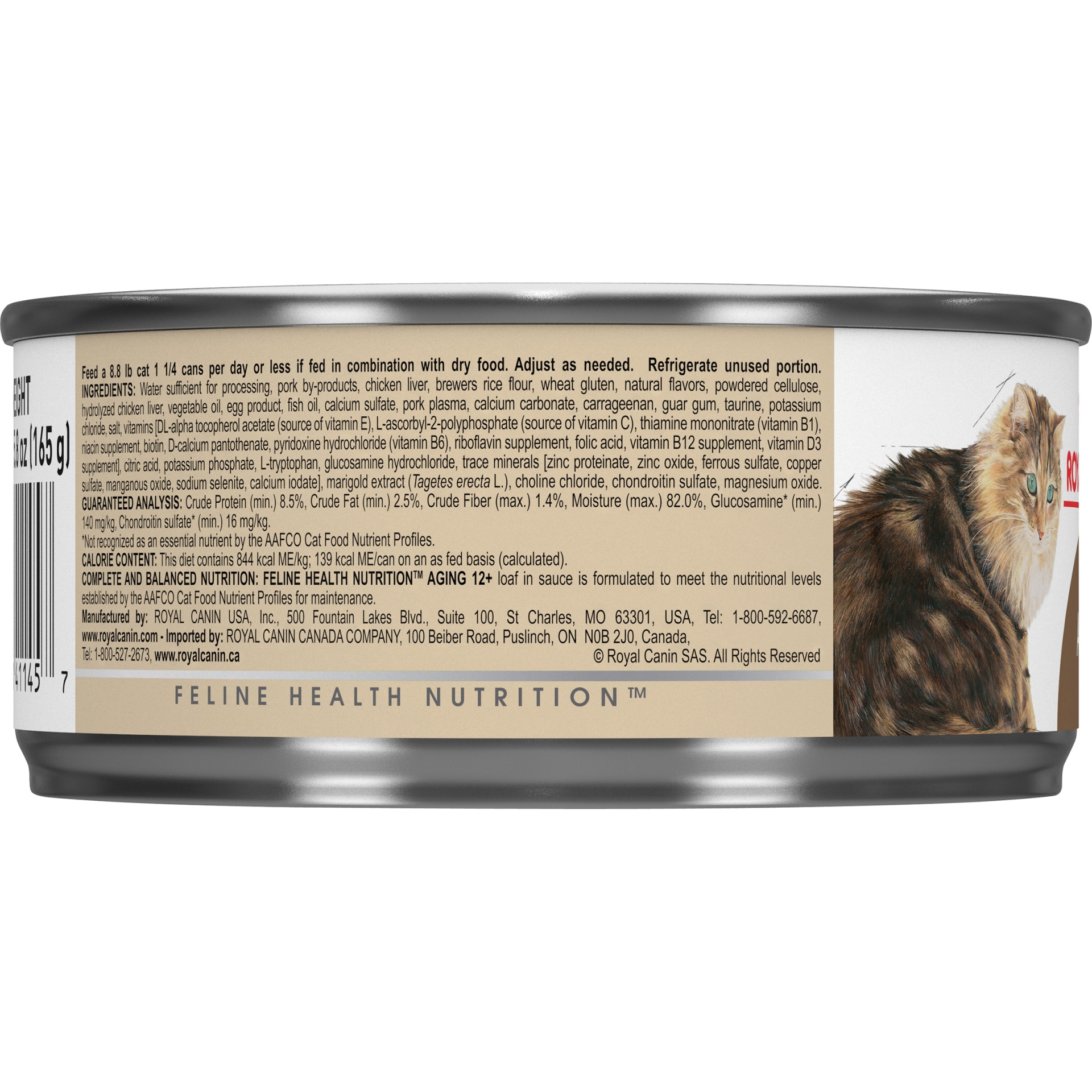 slide 2 of 7, Royal Canin Feline Health Nutrition Aging 12+ Joint Health Loaf in Sauce Canned Cat Food, 5.8 oz