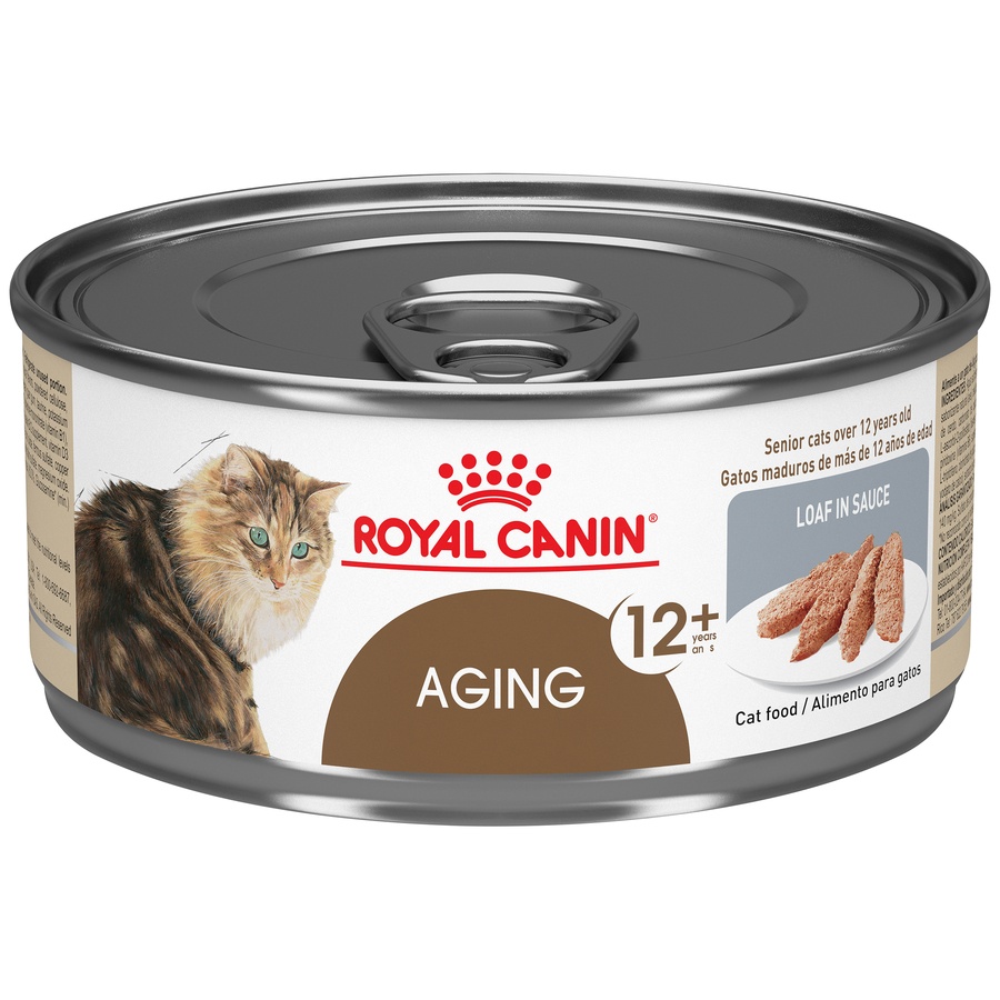 slide 1 of 7, Royal Canin Feline Health Nutrition Aging 12+ Joint Health Loaf in Sauce Canned Cat Food, 5.8 oz