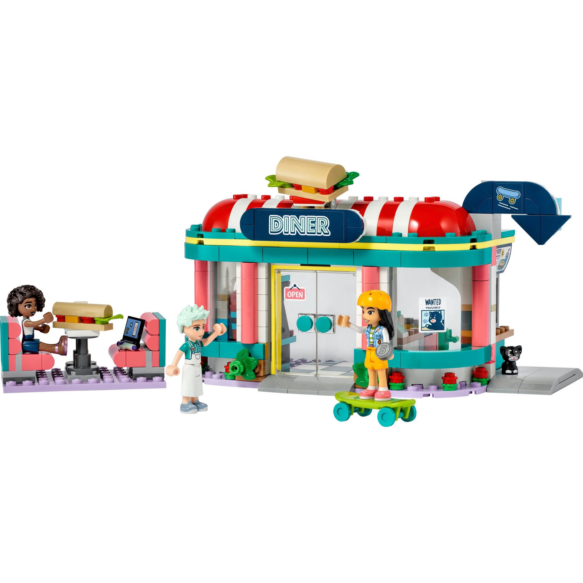 slide 2 of 7, LEGO Friends Heartlake Downtown Diner Restaurant Set 41728, 1 ct