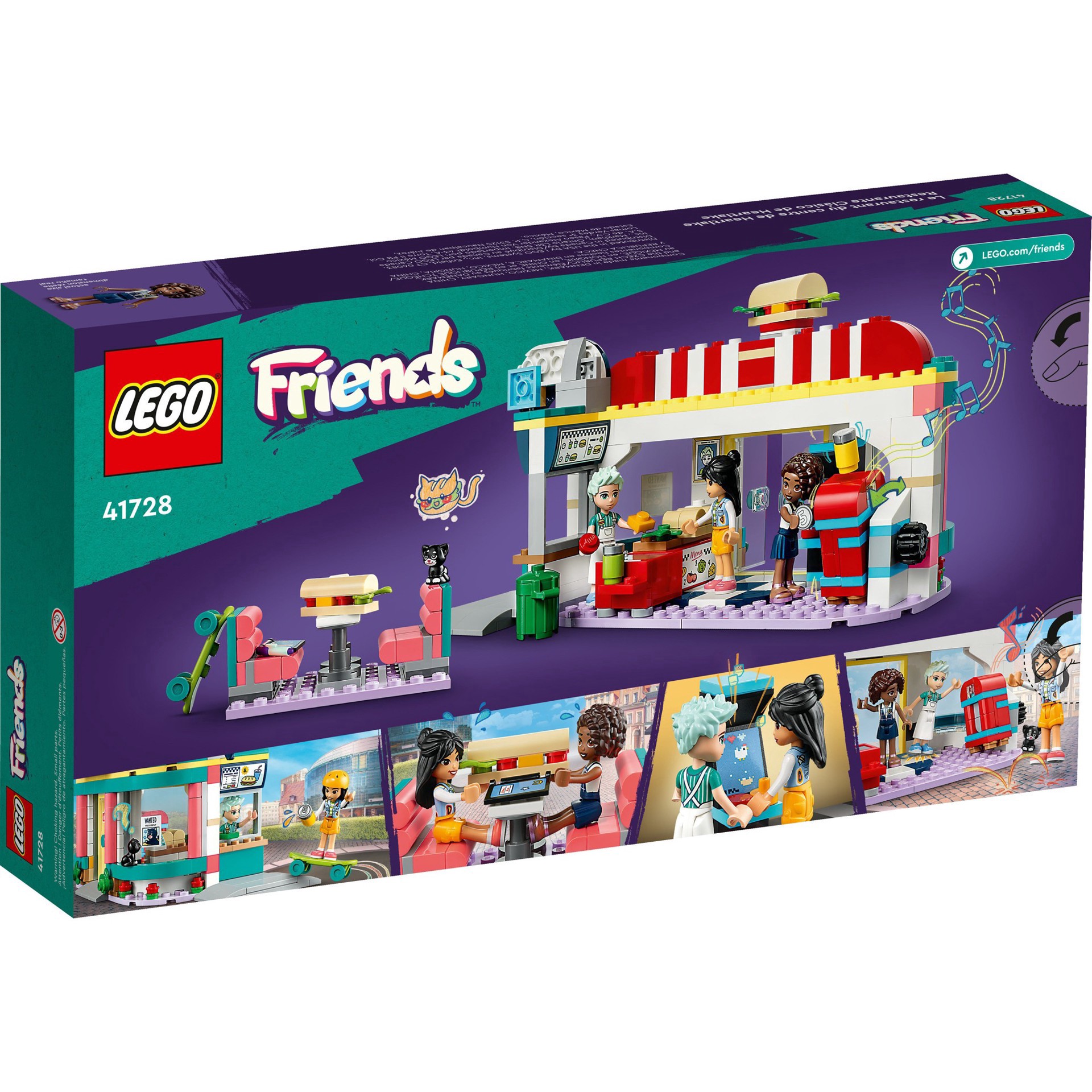 slide 4 of 7, LEGO Friends Heartlake Downtown Diner Restaurant Set 41728, 1 ct