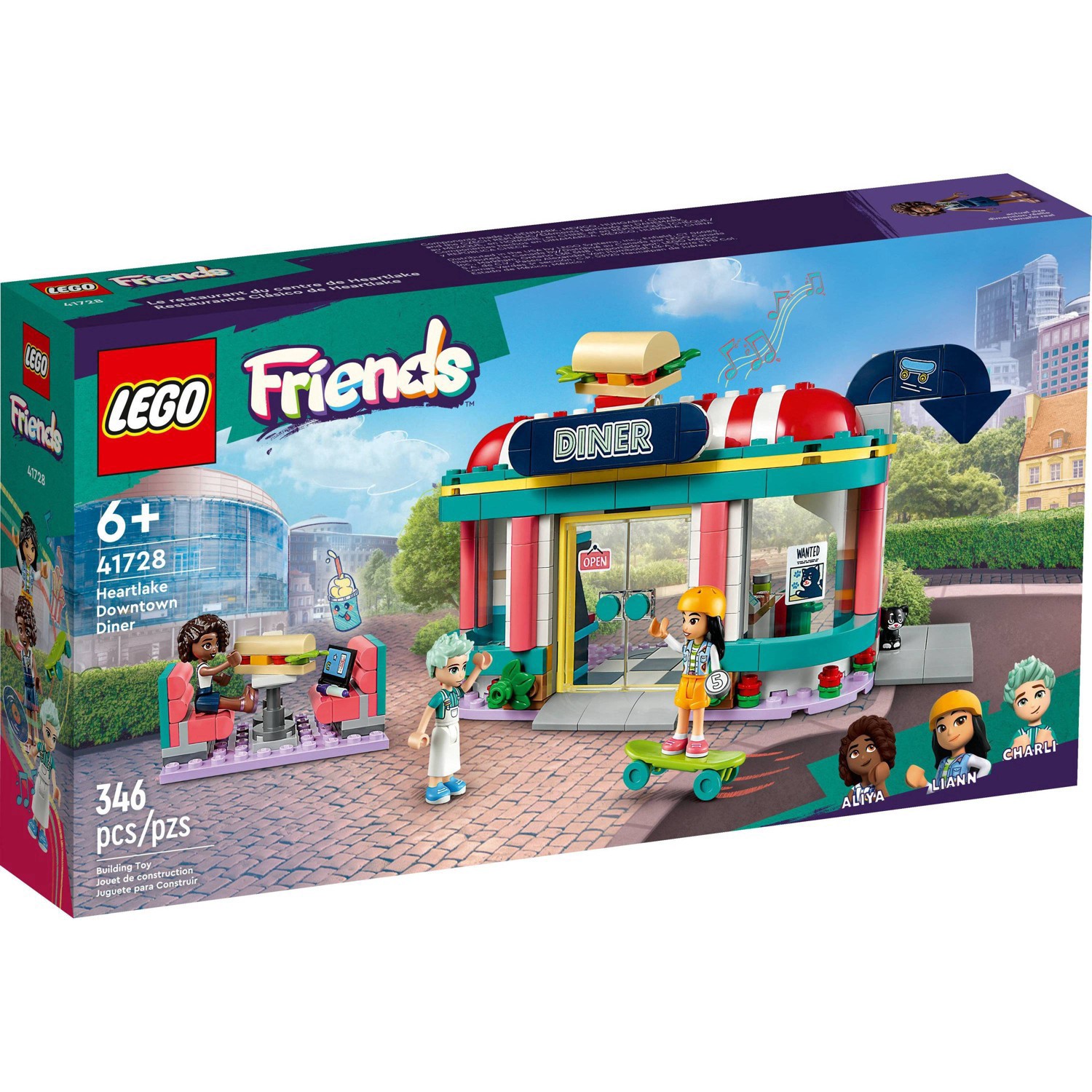 slide 7 of 7, LEGO Friends Heartlake Downtown Diner Restaurant Set 41728, 1 ct