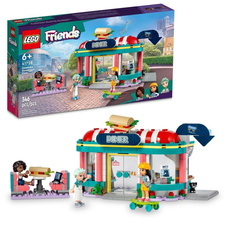 slide 1 of 7, LEGO Friends Heartlake Downtown Diner Restaurant Set 41728, 1 ct