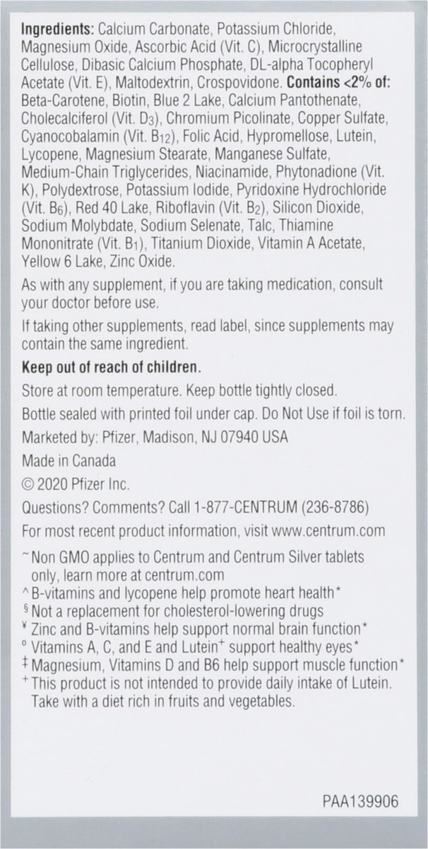 slide 7 of 9, Centrum Minis Men 50+ Multivitamin Supplement Non-GMO and Gluten Free Supports Heart Health and More* Easy to Swallow 160 Tablets, 160 cnt