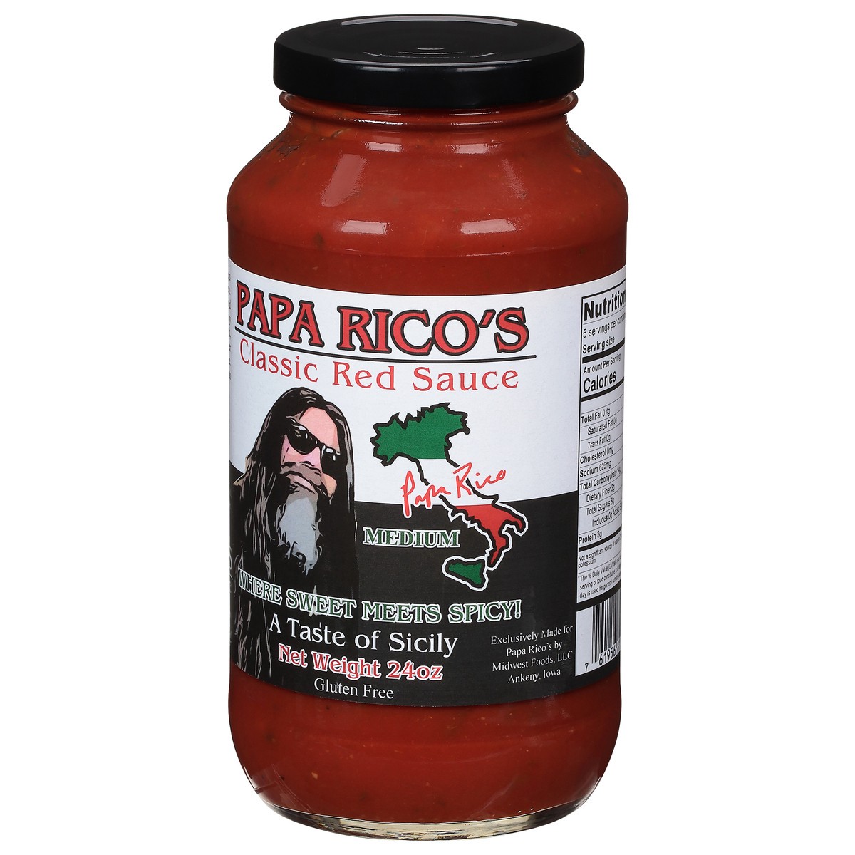 slide 3 of 14, Papa Rico's Medium Classic Red Sauce 24 oz, 24 oz