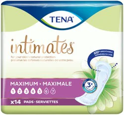 Tena Sensitive Care Maximum Absorbency Incontinence Pad for Women, Regular Length, 14 count