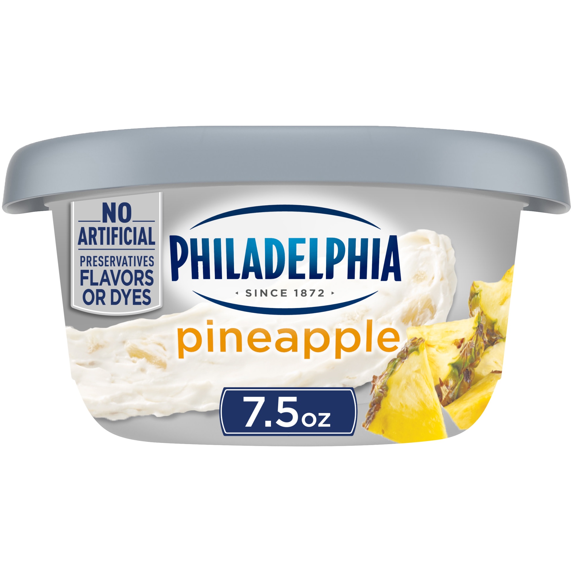 slide 1 of 1, Philadelphia Pineapple Cream Cheese Spread Tub, 7.5 oz