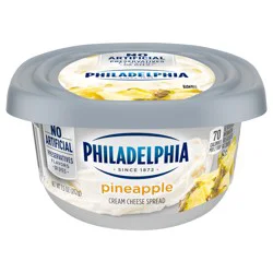 Philadelphia Flavored Cream Cheese Spread, 1 Tub, for Smooth, Spreadable Mornings, Pineapple, No Artificial Preservatives, Flavors or Dyes, 7.5 oz