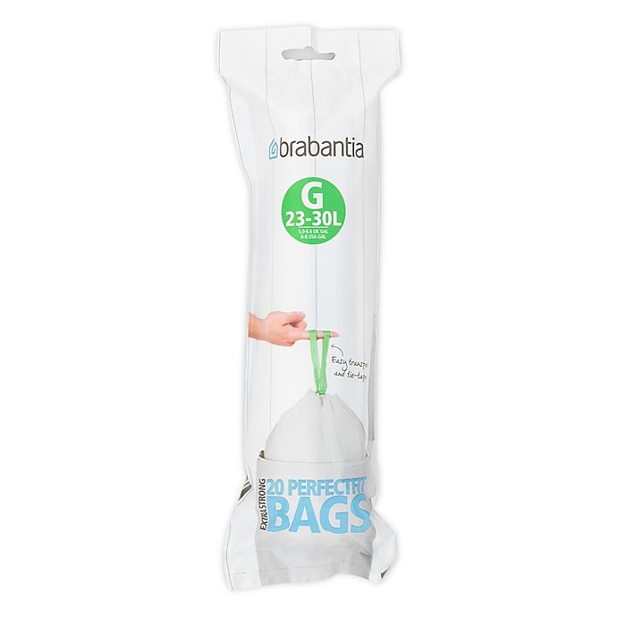 slide 1 of 5, Brabantia 20-Pack Waste Bin Liners, 30 liter