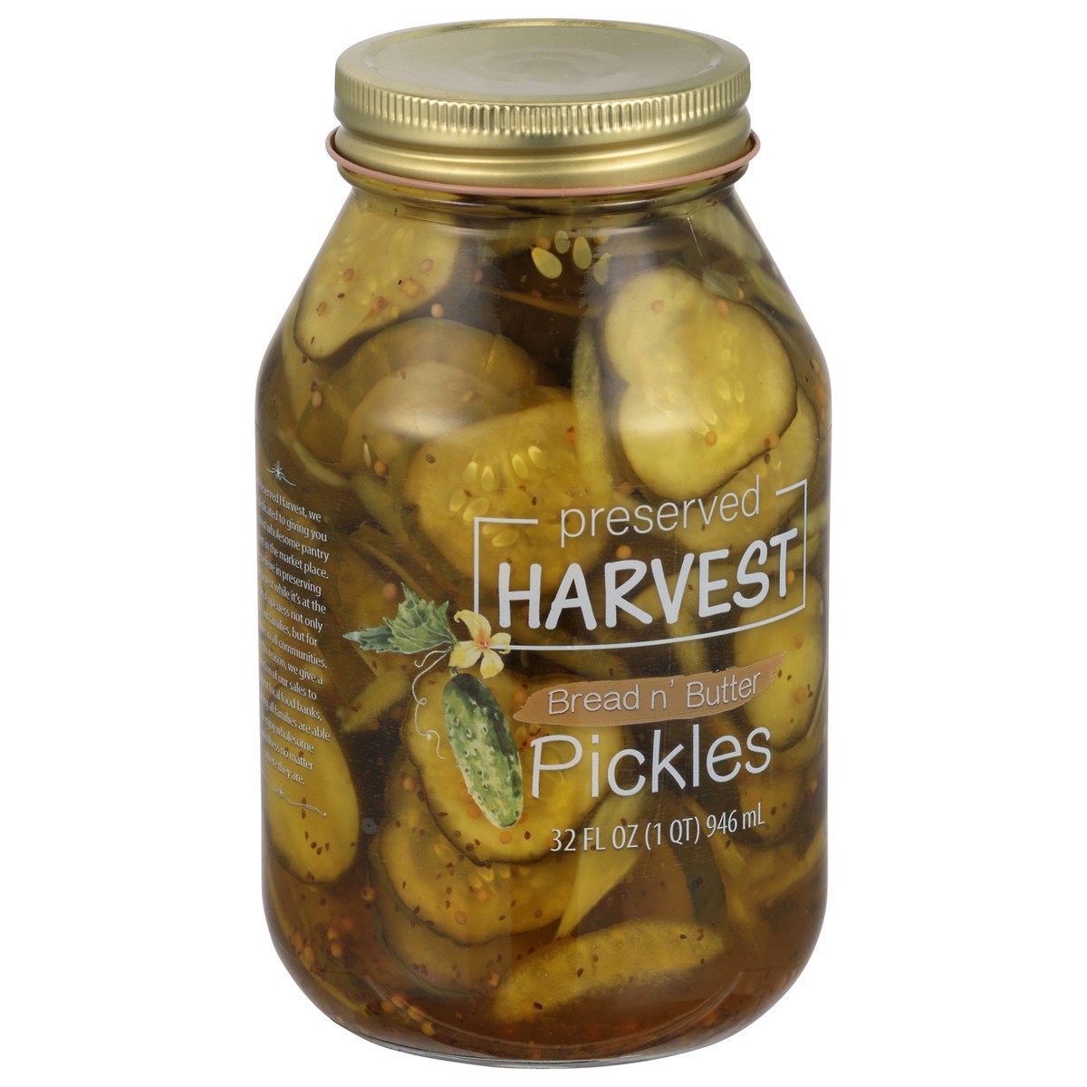 slide 7 of 9, Preserved Harvest Pickles Bread And Butter, 32 oz