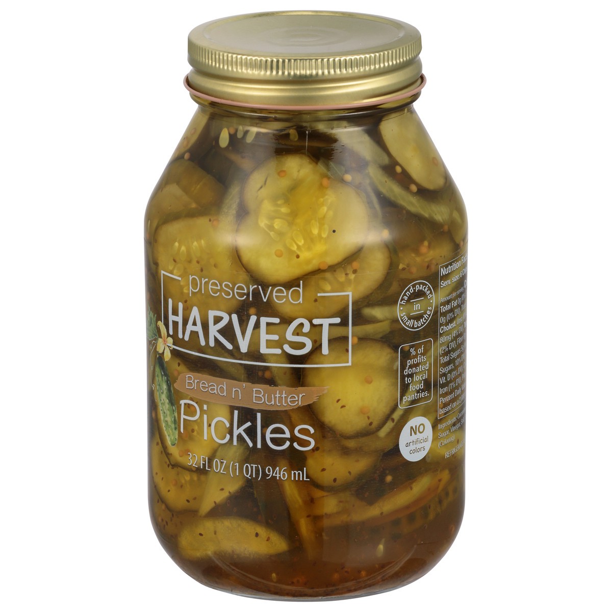 slide 9 of 9, Preserved Harvest Pickles Bread And Butter, 32 oz