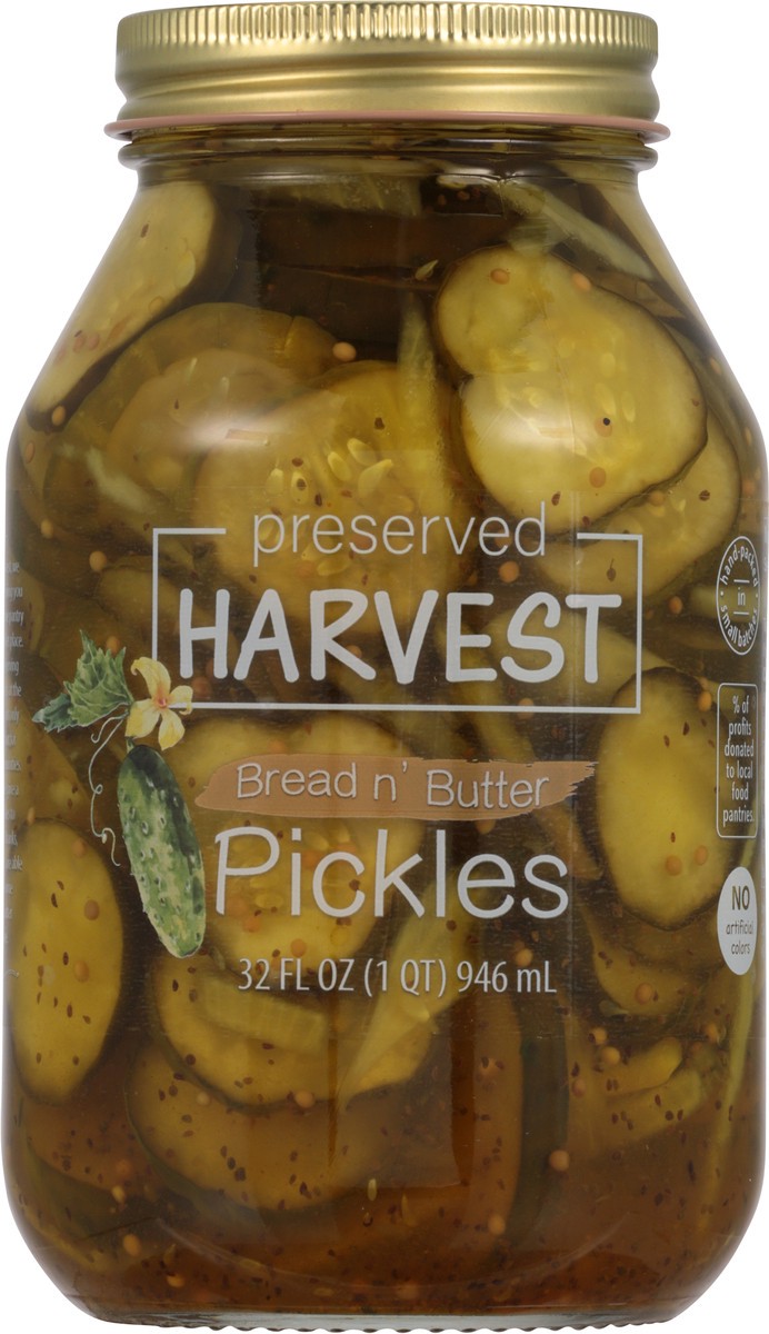 slide 5 of 9, Preserved Harvest Pickles Bread And Butter, 32 oz