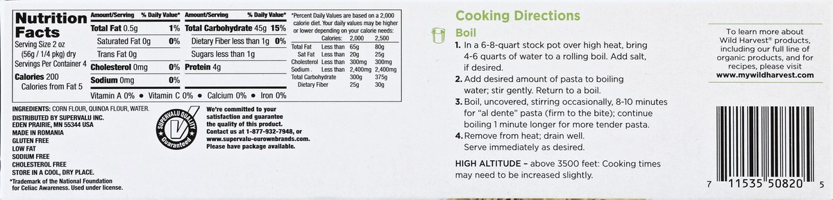 slide 2 of 7, Wild Harvest Pasta Spaghetti Corn Quinoa, 8 oz