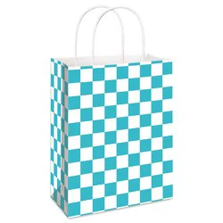 American Greetings All Occasion Large Aqua Checkered Gift Bag