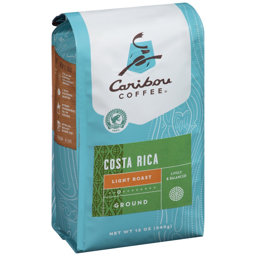 slide 2 of 7, Caribou Coffee Costa Rica Light Roast Ground Coffee, 12 oz