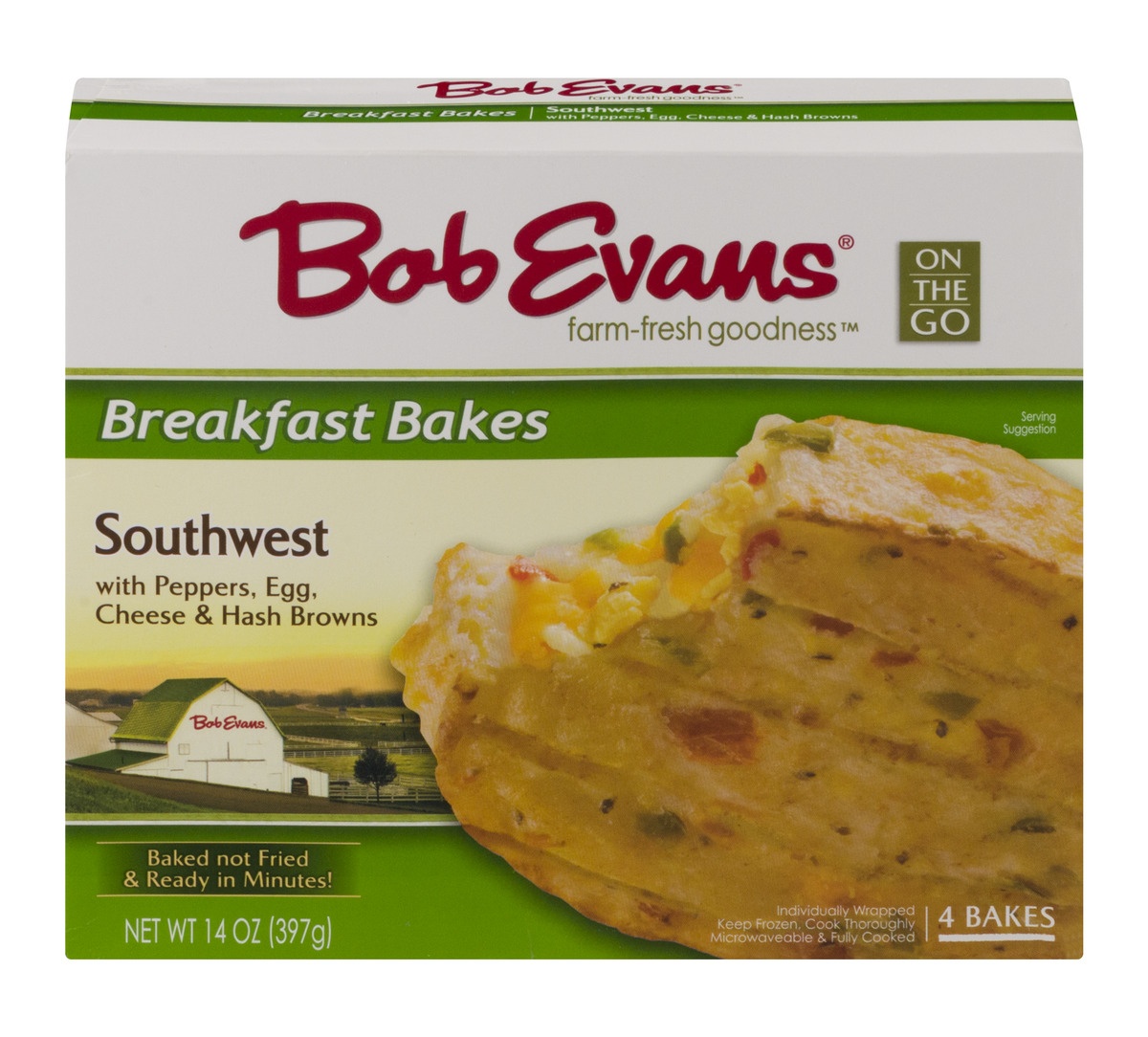 slide 1 of 3, Bob Evans Peppers Egg Cheese & Hash Browns Breakfast Bake, 14 oz