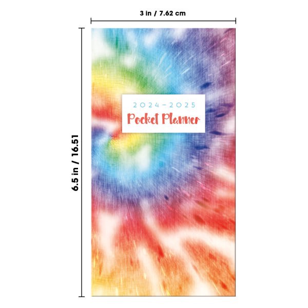 slide 3 of 8, 2024-2025 Dateworks 2-Year Monthly Pocket Planner, 3-1/2"" X 6-1/2"", Tie Dye, January 2024 To December 2025, 1 ct