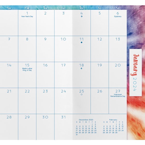slide 2 of 8, 2024-2025 Dateworks 2-Year Monthly Pocket Planner, 3-1/2"" X 6-1/2"", Tie Dye, January 2024 To December 2025, 1 ct