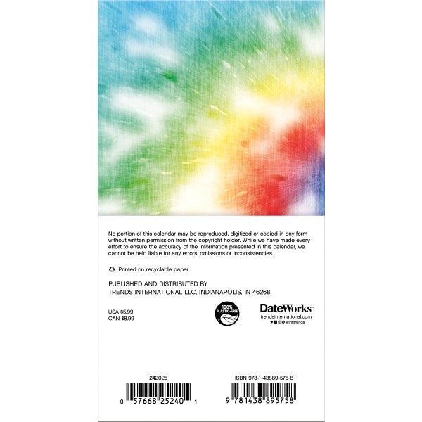 slide 6 of 8, 2024-2025 Dateworks 2-Year Monthly Pocket Planner, 3-1/2"" X 6-1/2"", Tie Dye, January 2024 To December 2025, 1 ct
