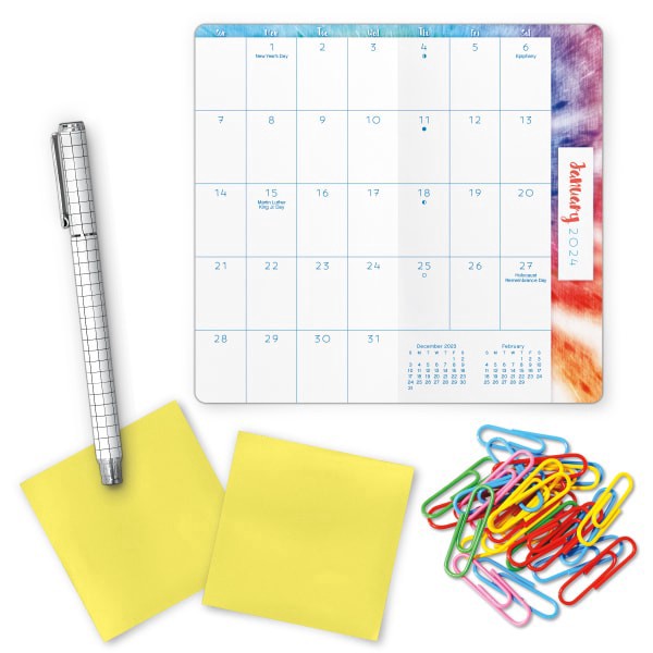 slide 4 of 8, 2024-2025 Dateworks 2-Year Monthly Pocket Planner, 3-1/2"" X 6-1/2"", Tie Dye, January 2024 To December 2025, 1 ct