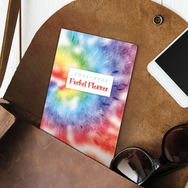 slide 7 of 8, 2024-2025 Dateworks 2-Year Monthly Pocket Planner, 3-1/2"" X 6-1/2"", Tie Dye, January 2024 To December 2025, 1 ct