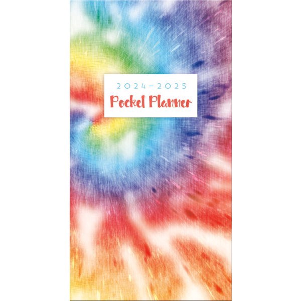 slide 1 of 8, 2024-2025 Dateworks 2-Year Monthly Pocket Planner, 3-1/2"" X 6-1/2"", Tie Dye, January 2024 To December 2025, 1 ct