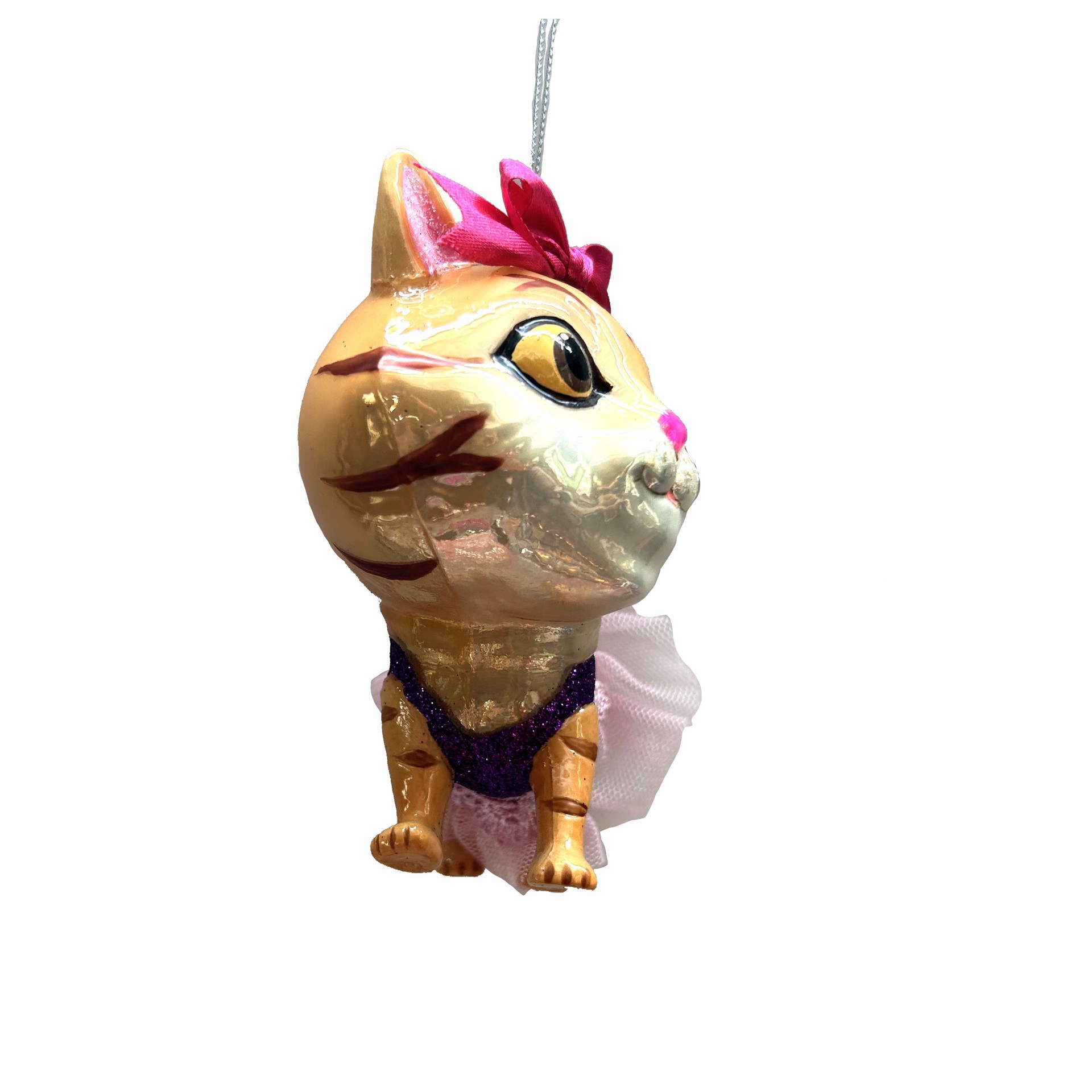 slide 2 of 3, 4" Ballerina Cat Glass Ornament By Ashland, 4 in