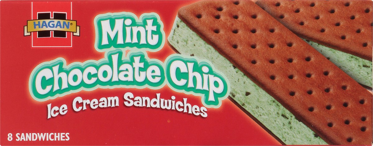 slide 7 of 10, Hagan Mint Chocolate Chip Ice Cream Sandwiches 8 ct Box, 30 fl oz