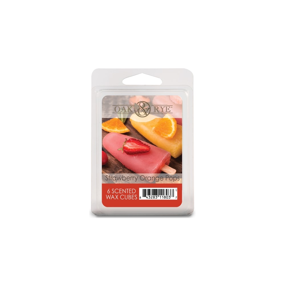 slide 1 of 1, Oak & Rye Wax Cube - Strawberry Orange Pops, 6 ct; 2.5 oz