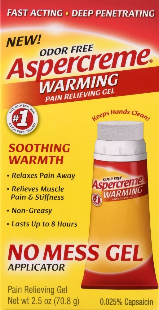 slide 1 of 1, Aspercreme Warming Pain Relieving Gel, 2.5 oz