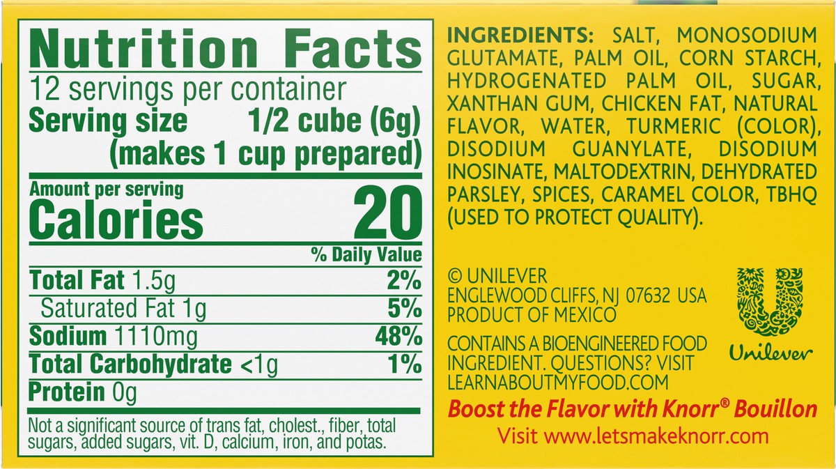 slide 6 of 9, Knorr Cube Bouillon Chicken, 2.5 oz, 6 Cubes, 2.5 oz