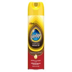 Pledge Wood Oil, Expert Care™, Aerosol, Amber & Argan Scent, 9.7 oz.