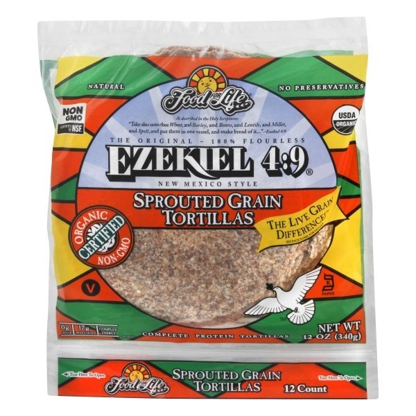 slide 1 of 1, Food for Life Ezekiel 4:9 Sprouted Grain Tortillas, 12 fl oz