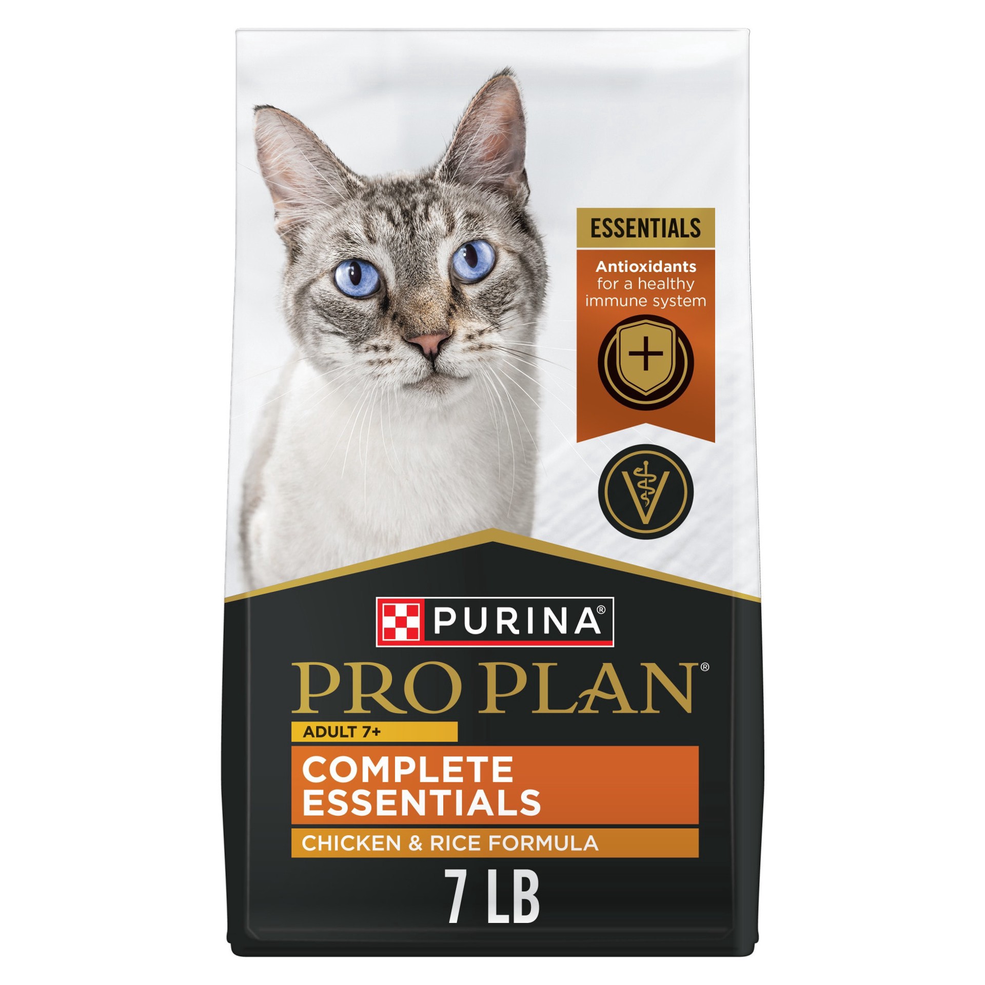 slide 1 of 1, Purina Pro Plan 7+ Complete Essentials Chicken & Rice Dry Adult Cat Food, 7 lbs., 1 ct