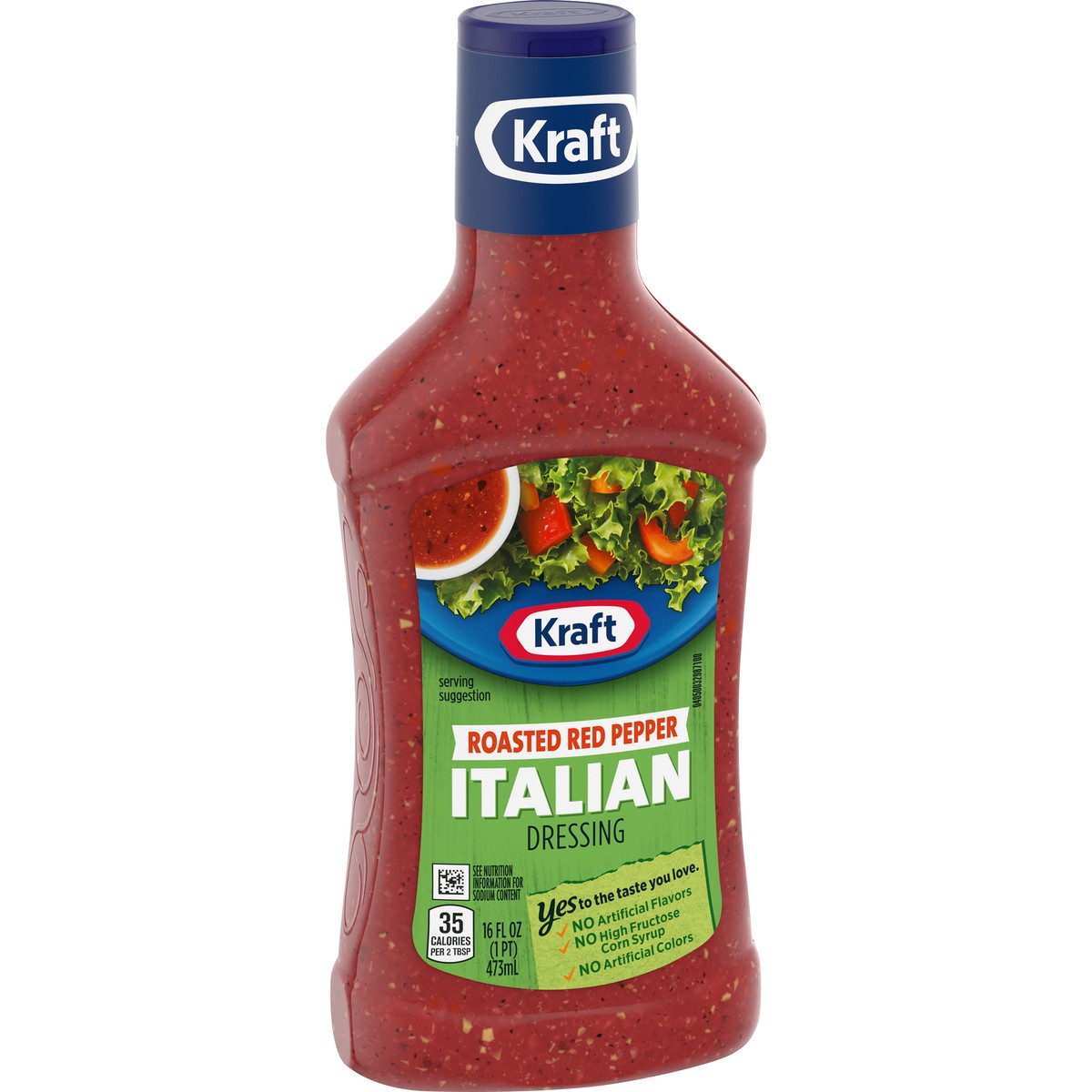 slide 2 of 9, Kraft Roasted Red Pepper Italian Salad Dressing, 16 fl oz Bottle, 16 fl oz