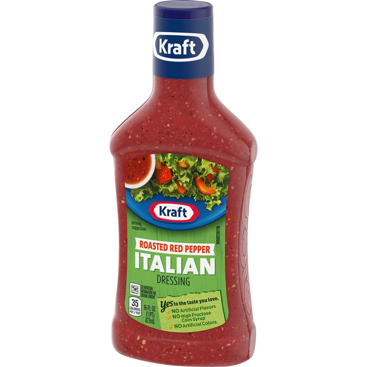 slide 3 of 9, Kraft Roasted Red Pepper Italian Salad Dressing, 16 fl oz Bottle, 16 fl oz