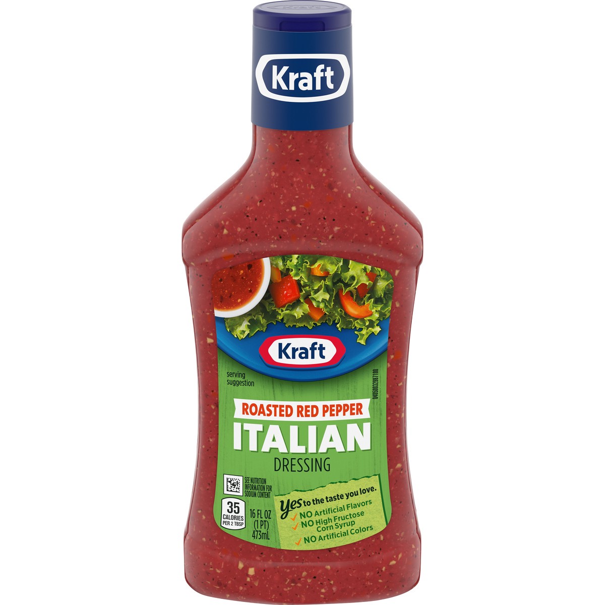 slide 1 of 9, Kraft Roasted Red Pepper Italian Salad Dressing, 16 fl oz Bottle, 16 fl oz