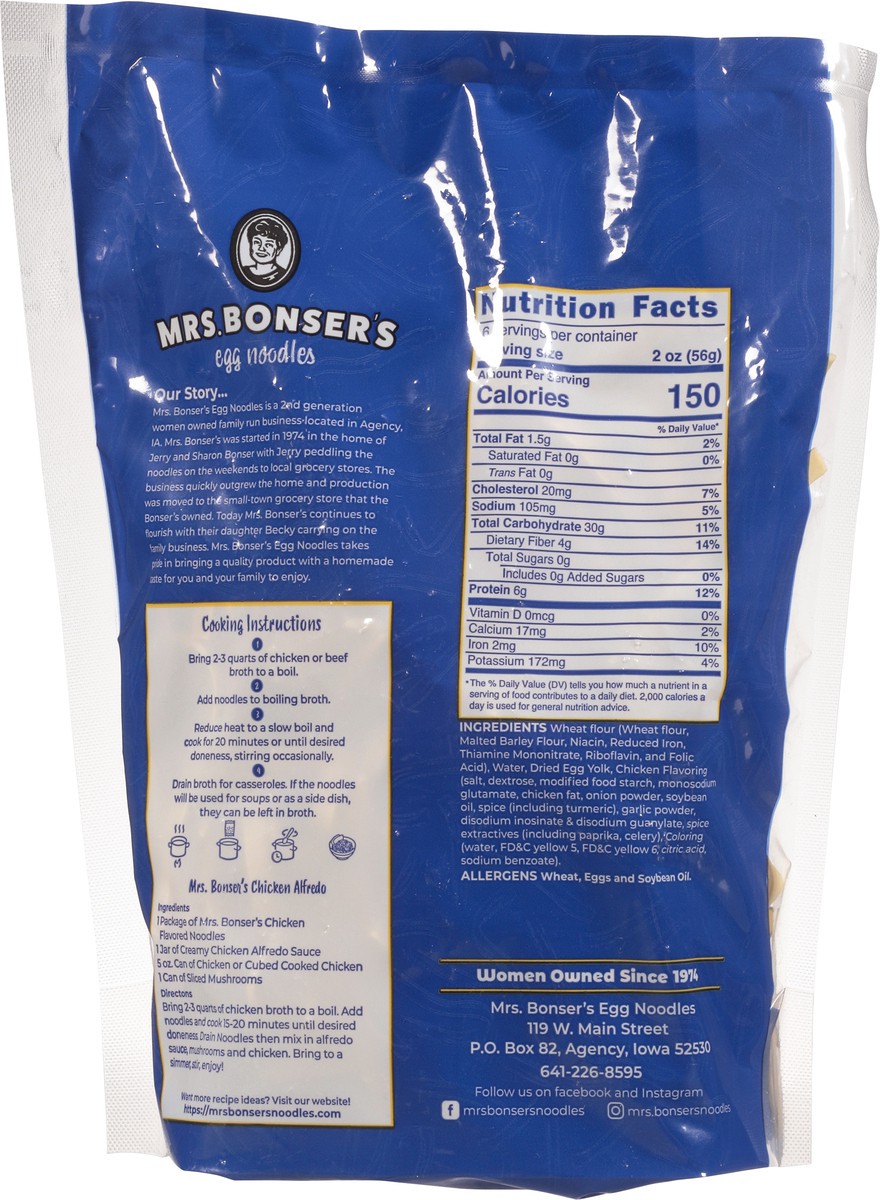 slide 12 of 14, Mrs. Bonser's Egg Noodles Home Style Chicken Flavor Egg Noodles 12 oz, 12 oz