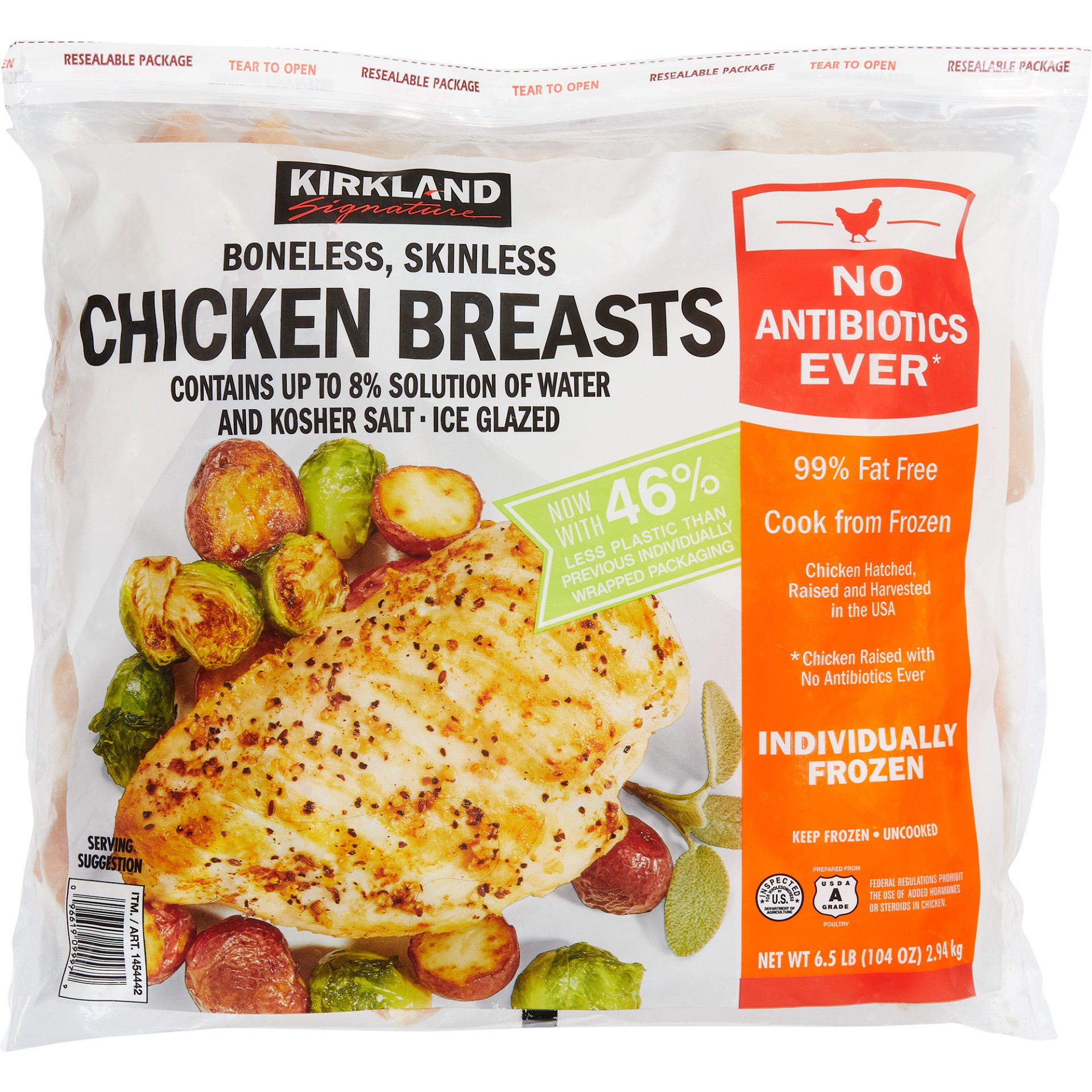 slide 1 of 2, Foster Farms Kirkland Signature Chicken Breast, 