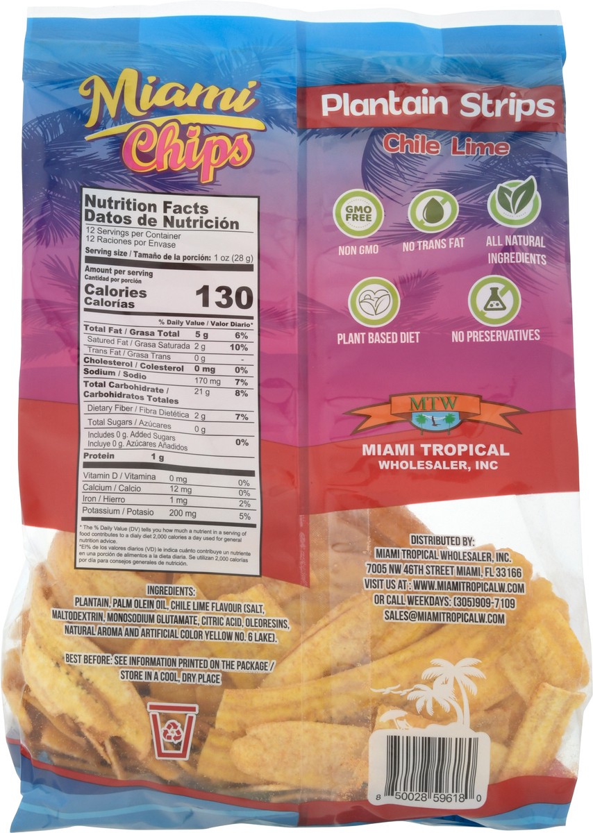 slide 4 of 9, Miami Chips Chile Lime Plantain Strips 12 oz, 12 oz