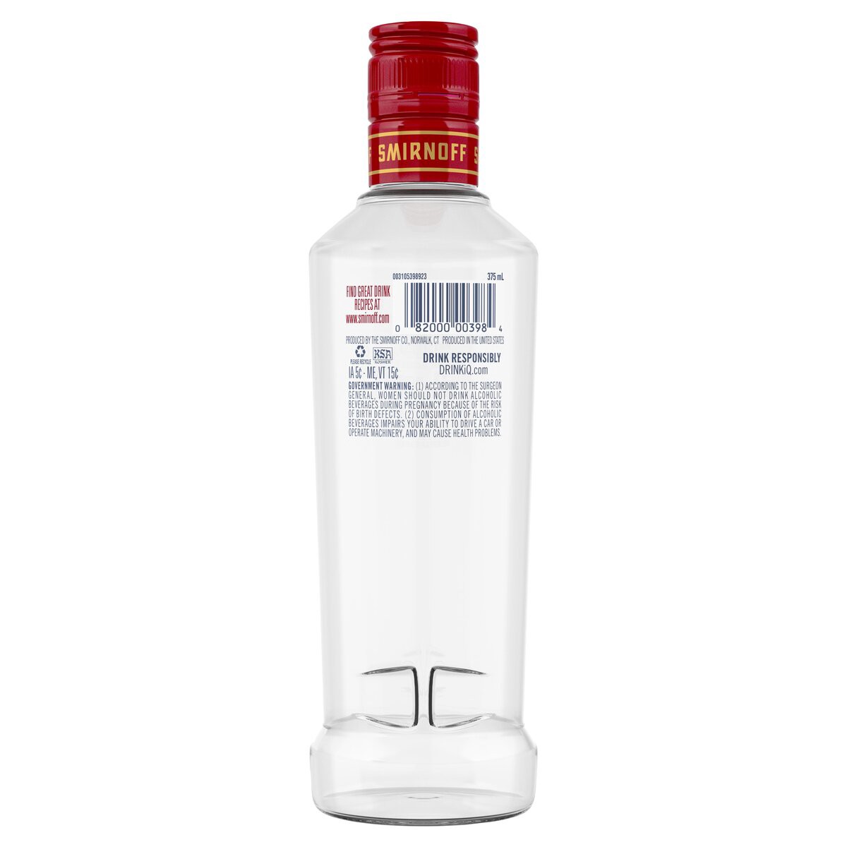 slide 2 of 4, SMIRNOFF Raspberry (Vodka Infused with Natural Flavors), 375 ml