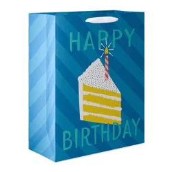 American Greetings Cake Slice Extra Large Blue Birthday Gift Bag